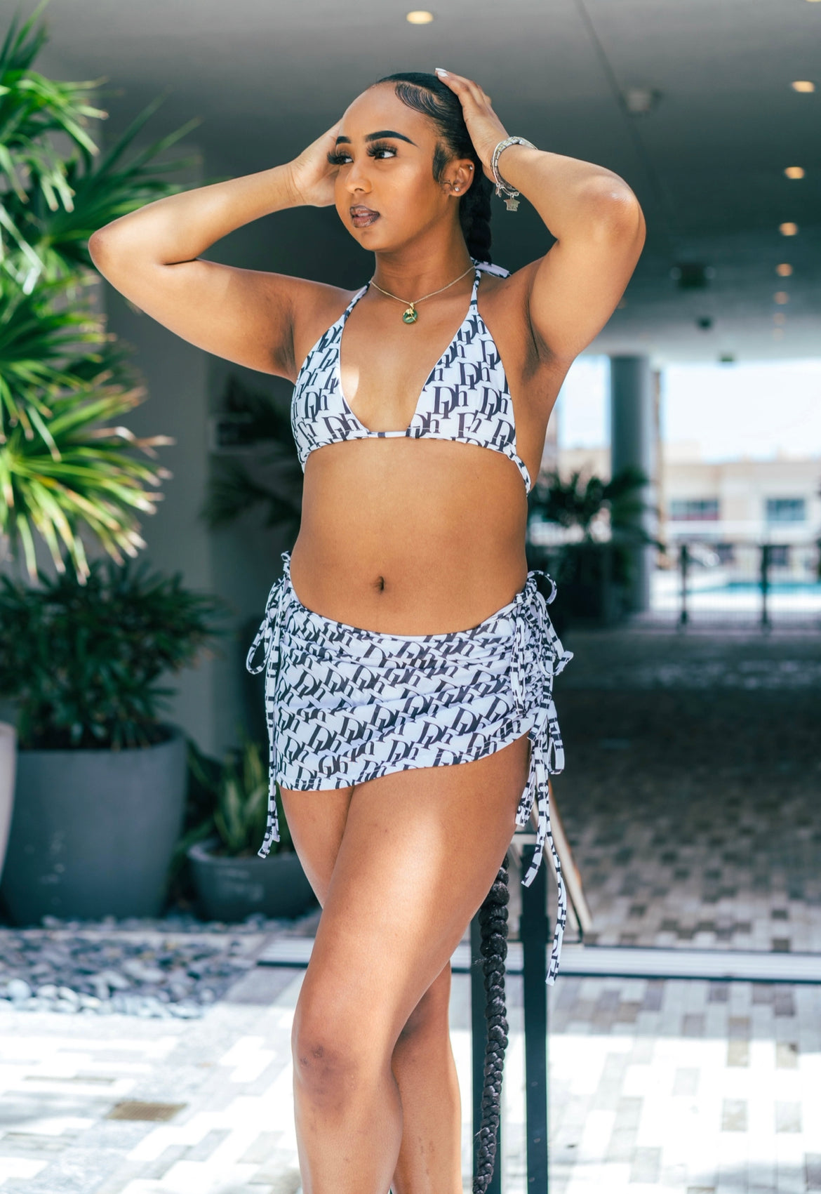 D1H 3 Piece Swimsuit ( BLACK )