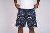 d1h abstract shorts black front view 