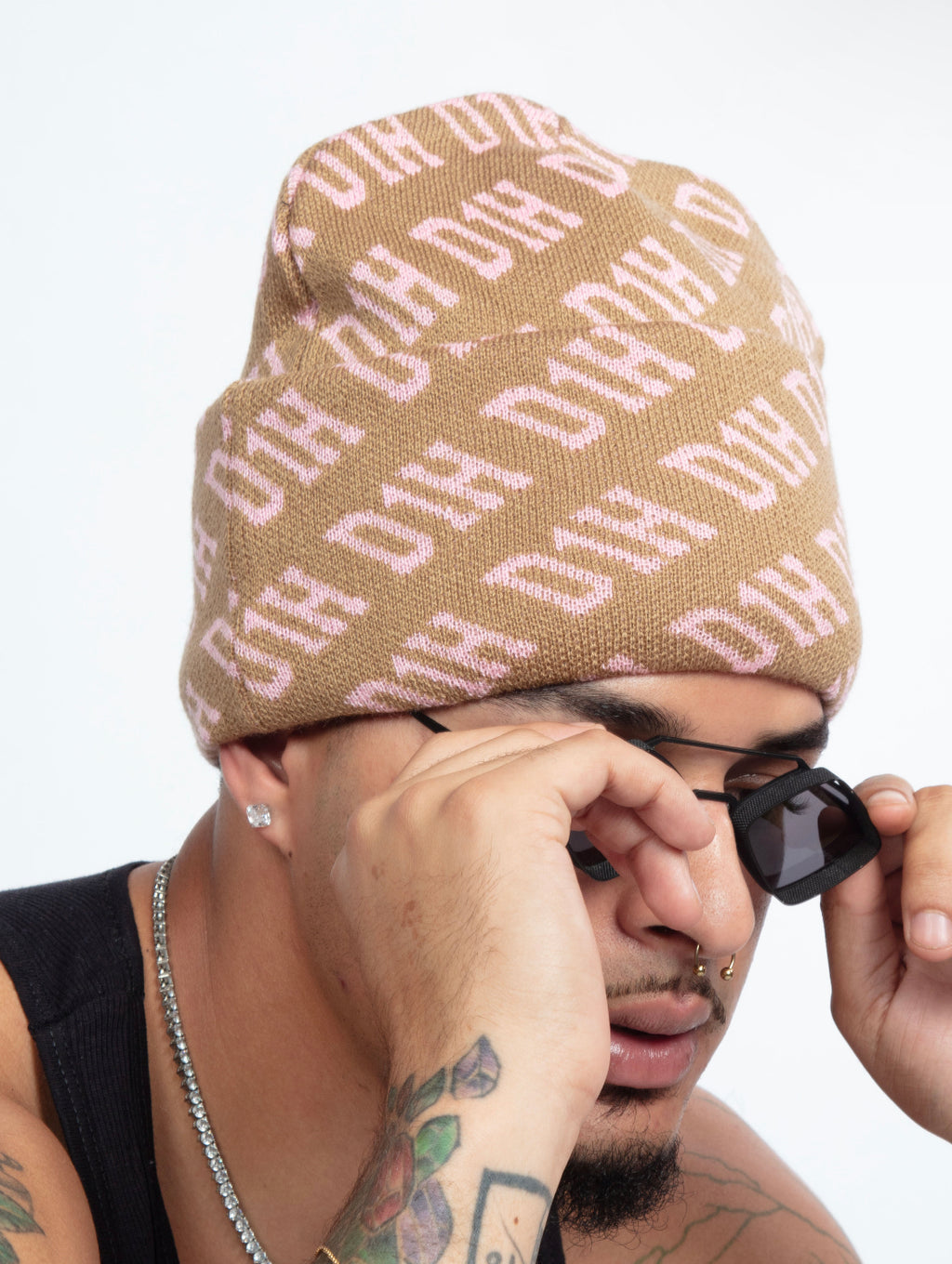 D1H Ski Mask ( BROWN & PINK  )