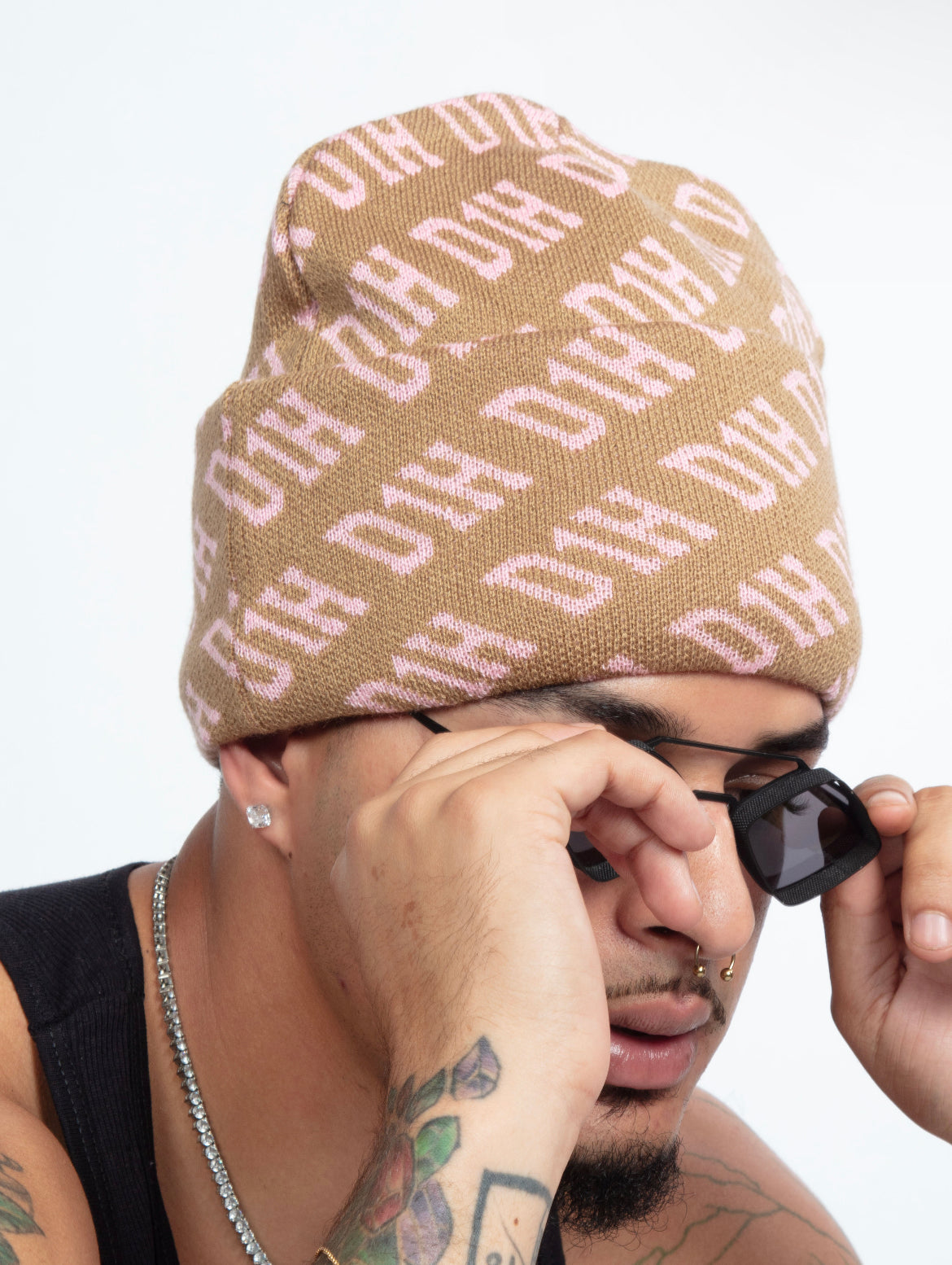 D1H Ski Mask ( BROWN & PINK  )