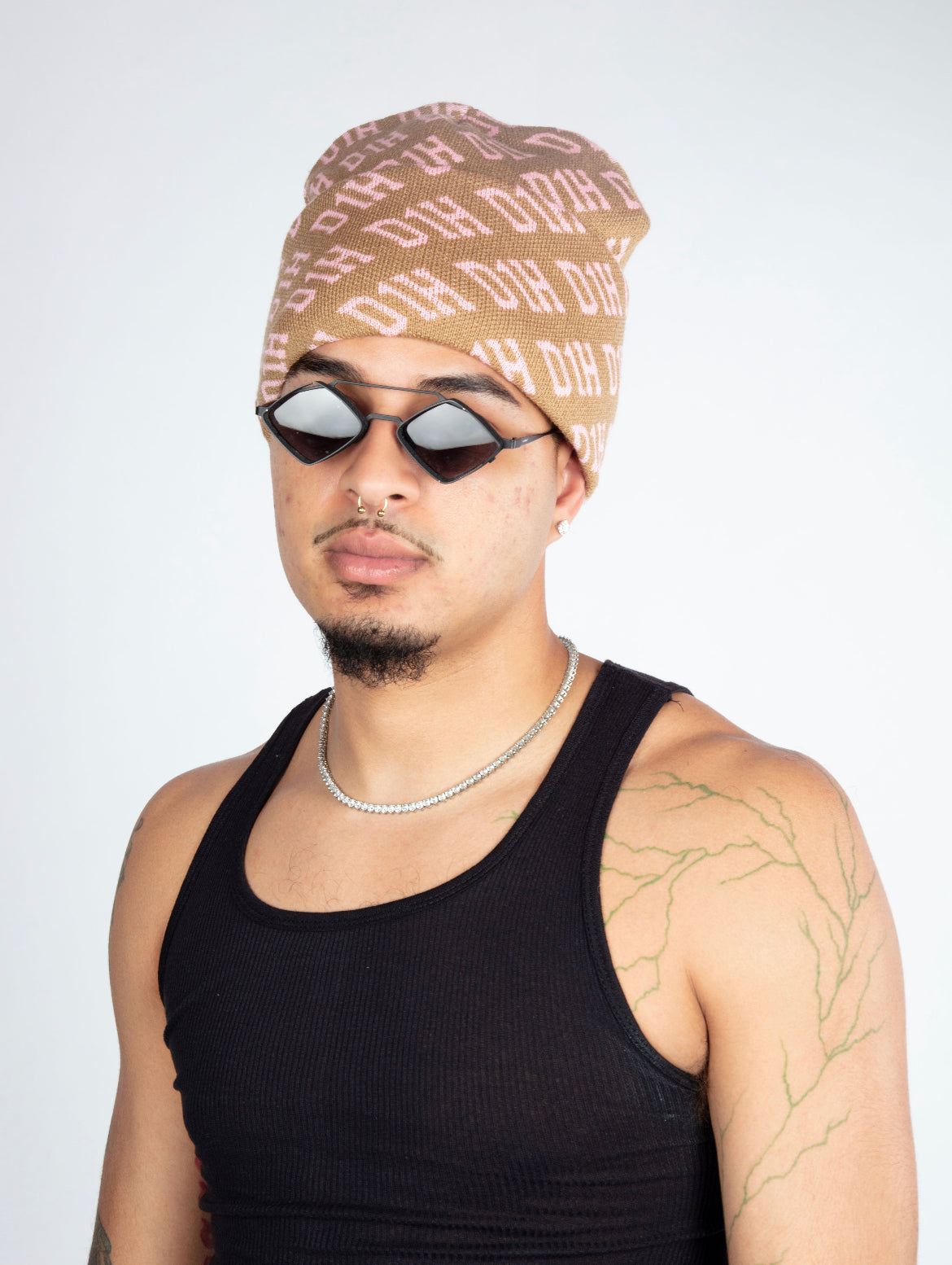 D1H Ski Mask ( BROWN & PINK  )
