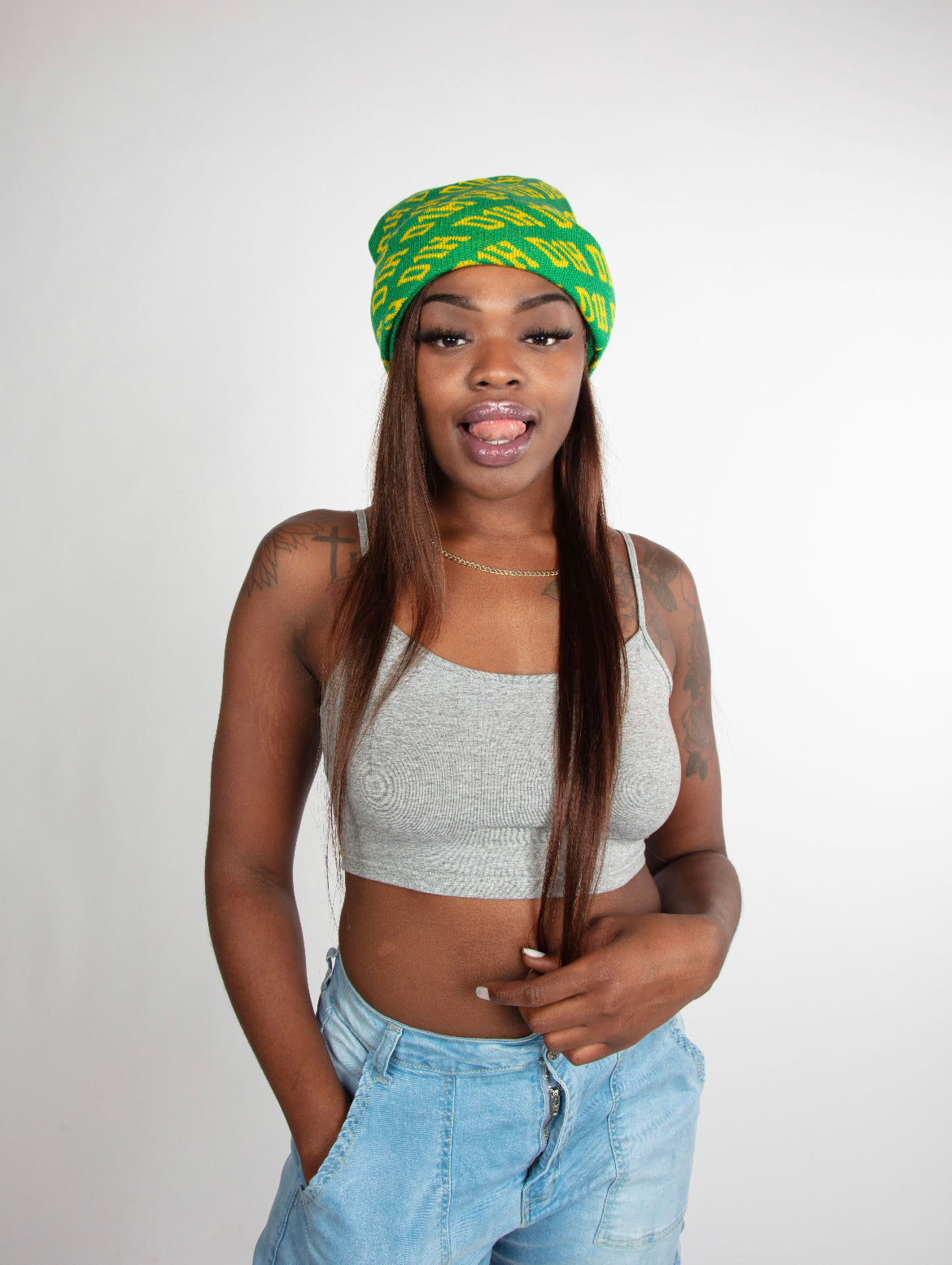 D1H Ski Mask ( Green & Yellow  )