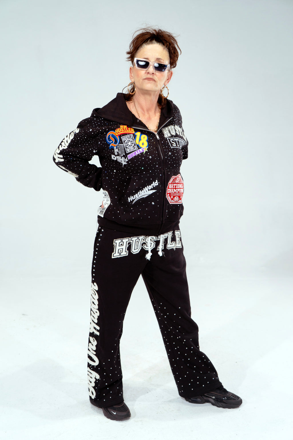 Black "Hustle World vol.2" Sweatpants