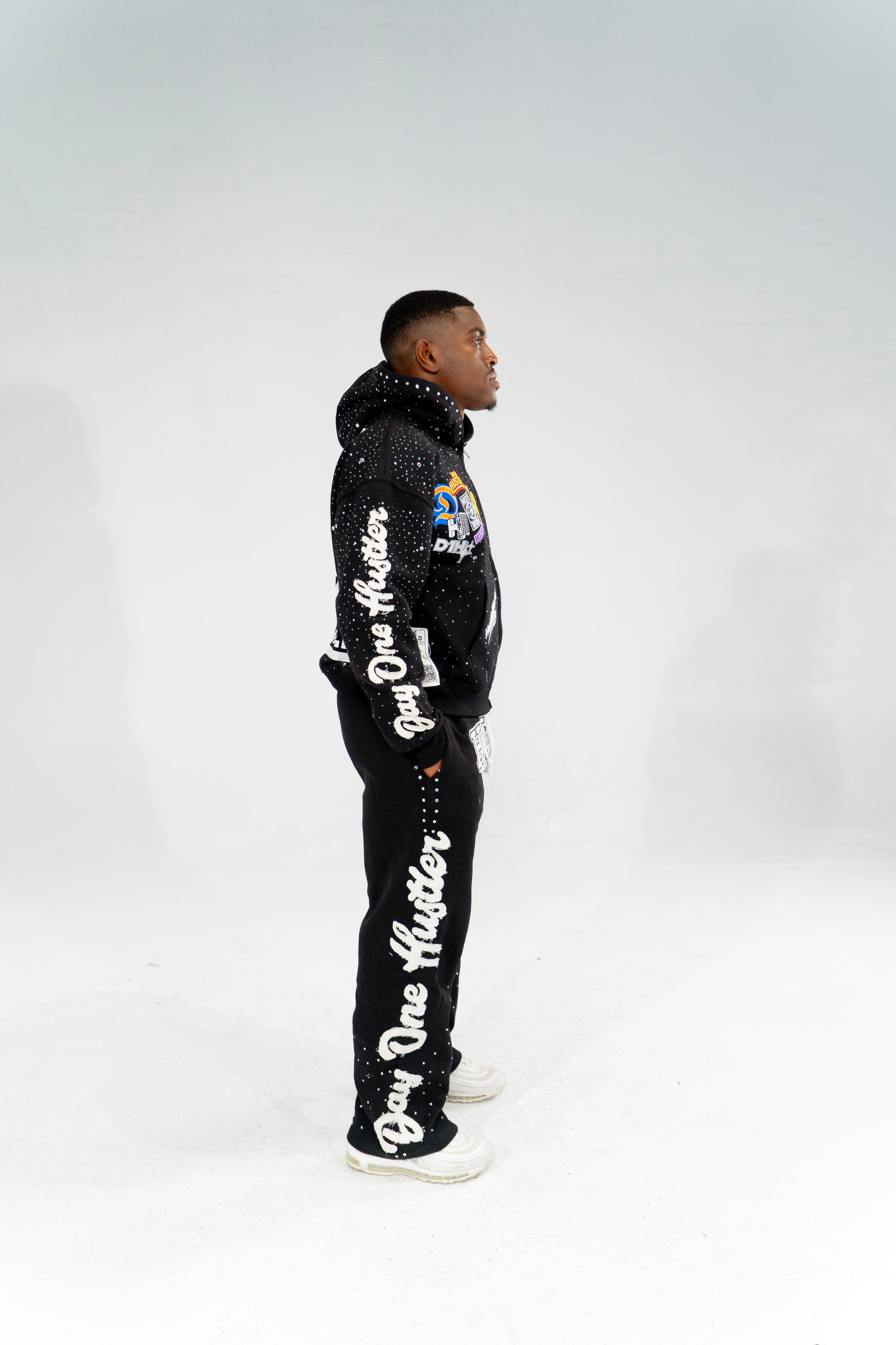 Black "Hustle World vol.2" Sweatpants