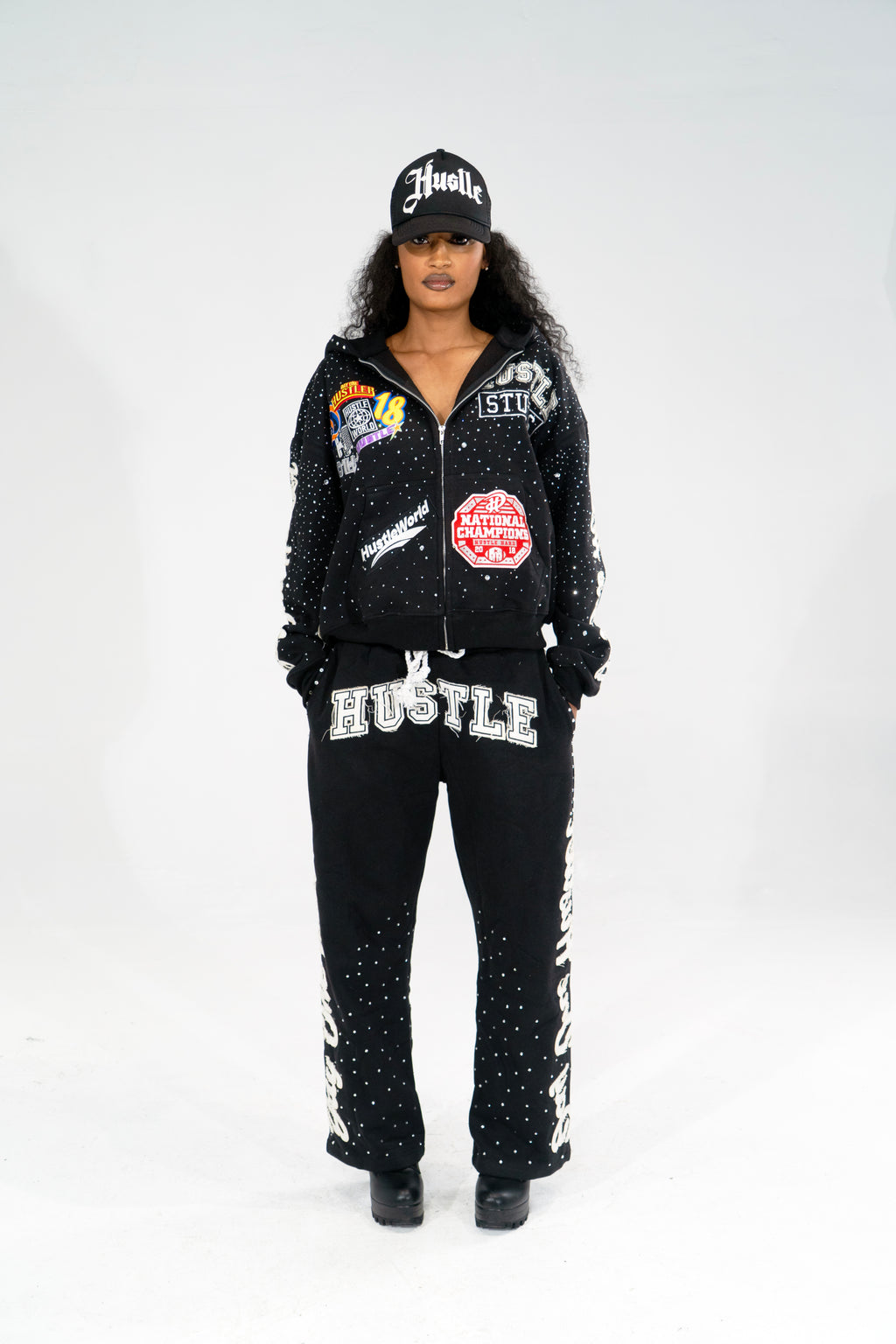 Black "Hustle World vol.2" Sweatpants