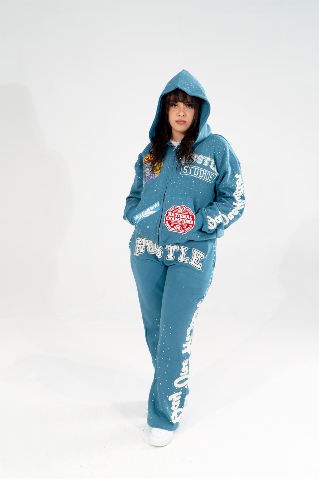 Blue "Hustle World Vol.2" Sweatpants