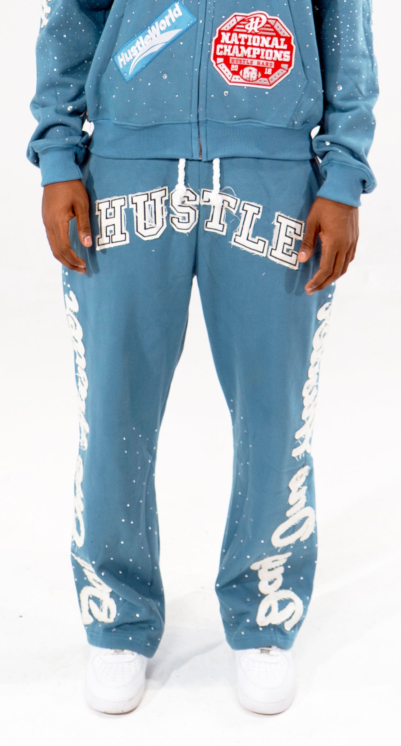 Blue "Hustle World Vol.2" Sweatpants