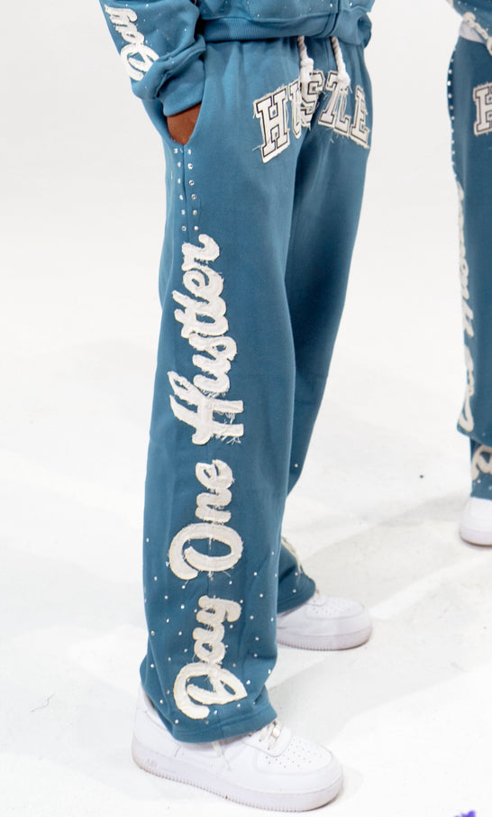 Blue "Hustle World Vol.2" Sweatpants