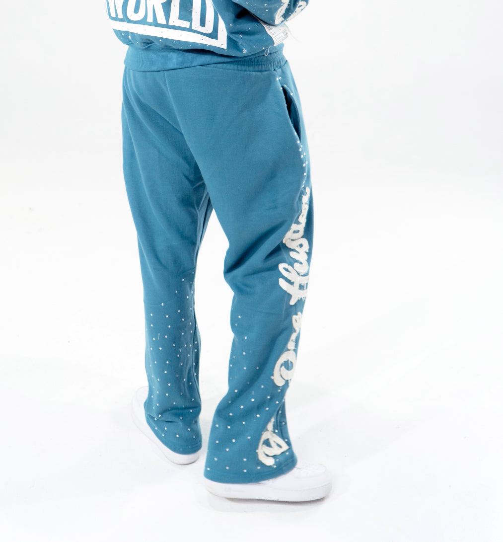 Blue "Hustle World Vol.2" Sweatpants