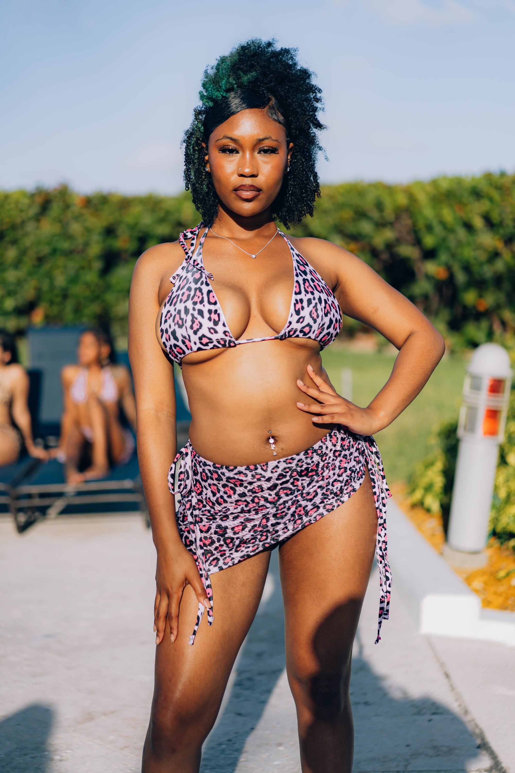 D1h cheetah print bathing suit (Pink)