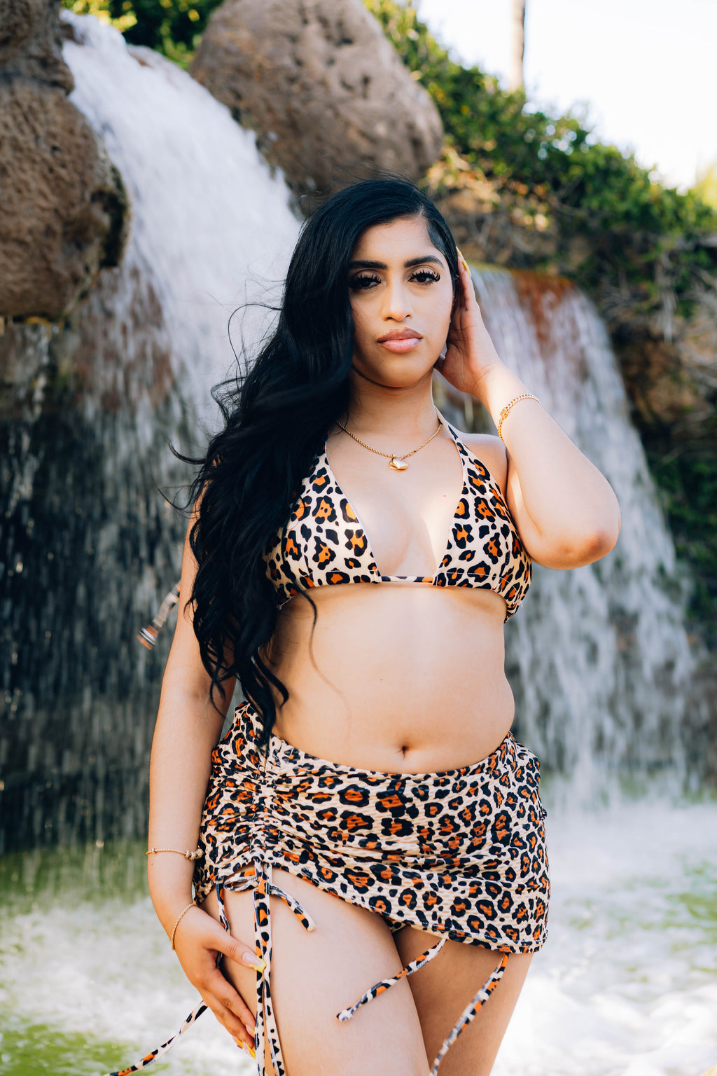 D1h cheetah print bathing suit (Tan)