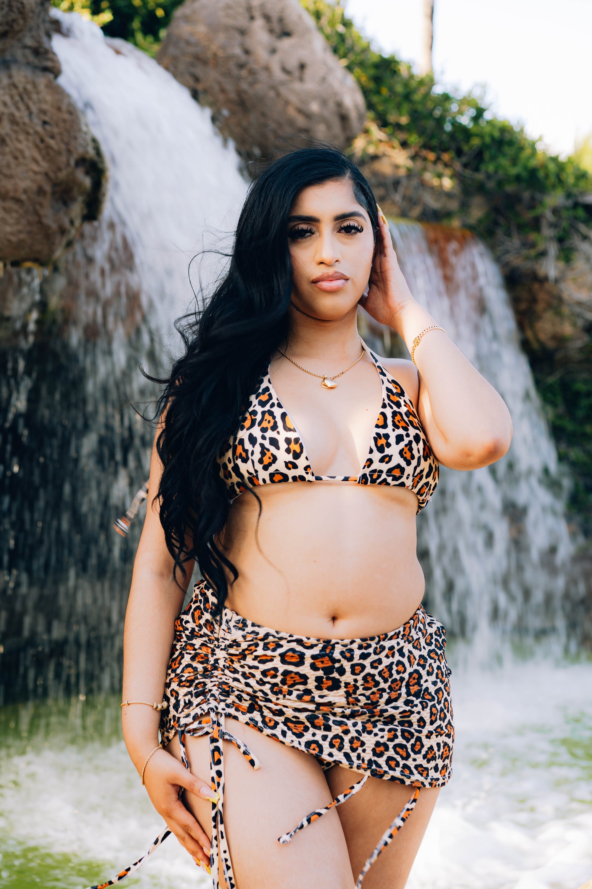 D1h cheetah print bathing suit (Tan)