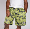 d1h abstract mesh shorts front view green