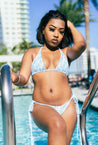 d1h blue 3 piece bathing suit  