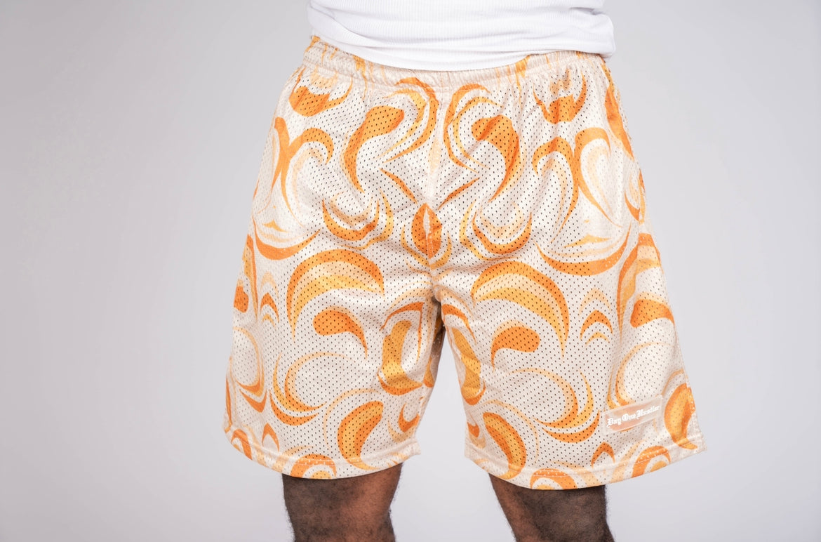 d1h mesh shorts front view tan