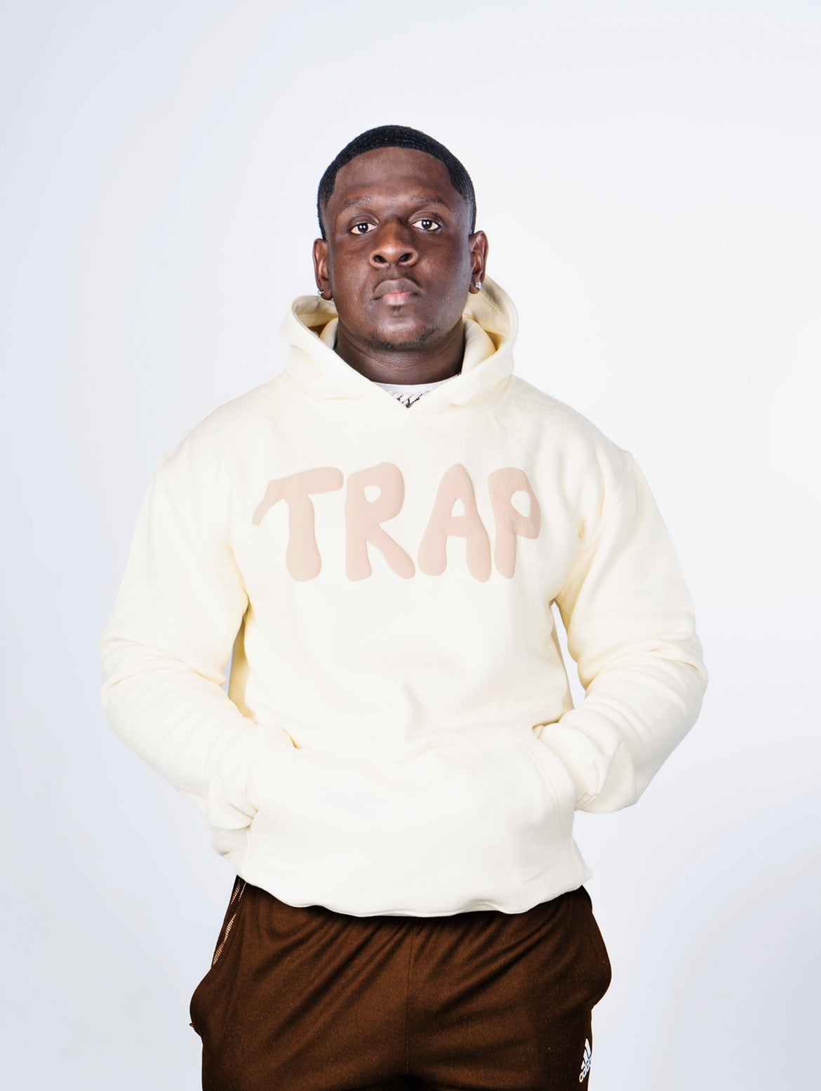 TRAP Hoodie ( Creme / brown  )