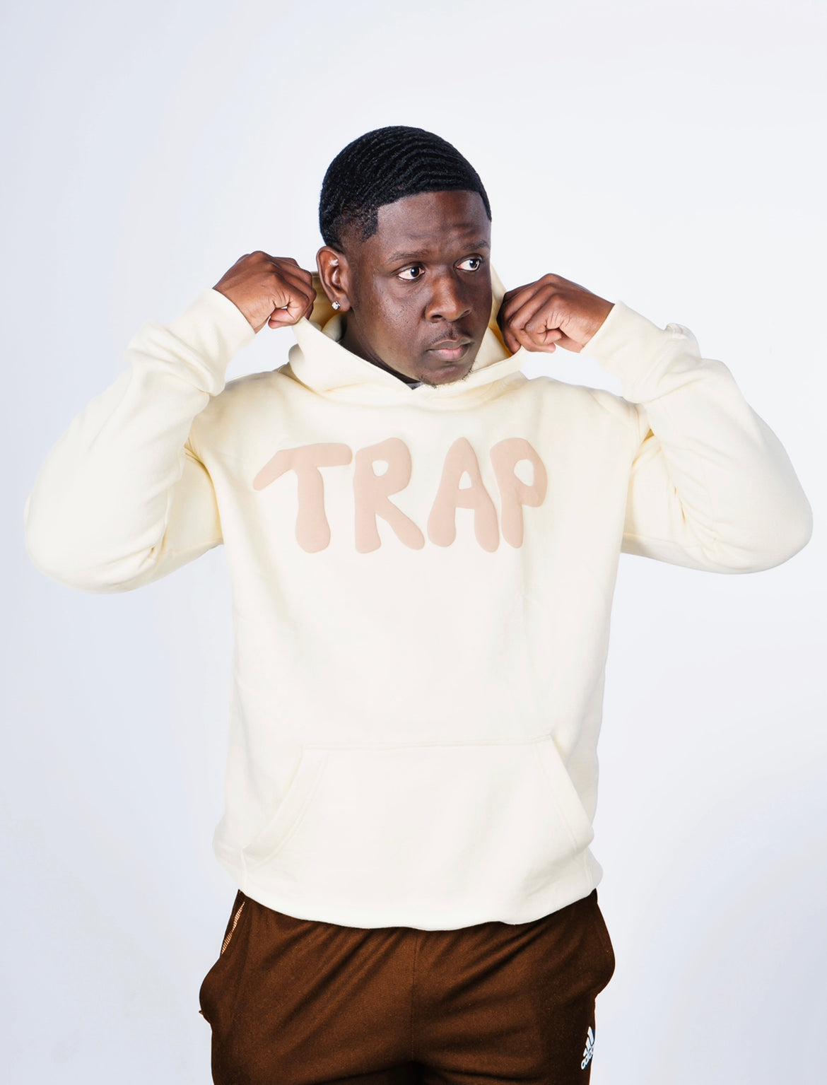 TRAP Hoodie ( Creme / brown  )